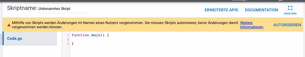 Google Ads Script Code Editor