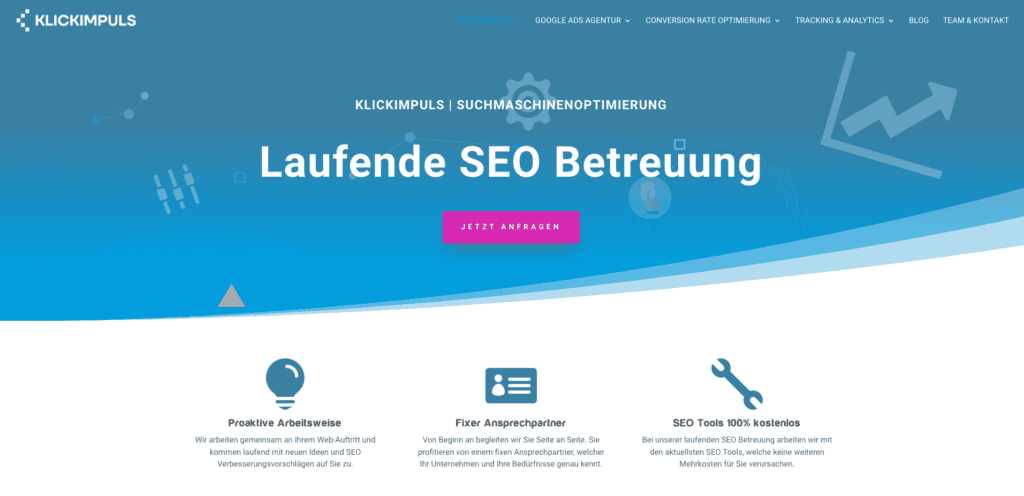 KlickImpuls Website, laufende SEO-Betreuung