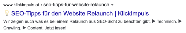 Search Snippet KlickImpuls