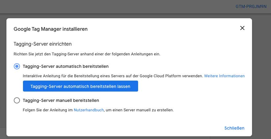 Tracking Server bereitstellen