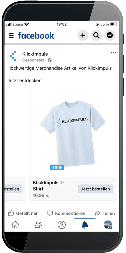 Facebook-Werbeanzeige mit Produktkatalog