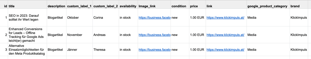 Beispiel Upload-Datei Meta Produktkatalog