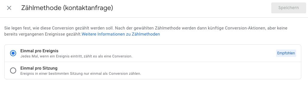 Google Analytics 4: Zählmethode ändern