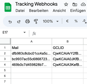 Webhook-Daten für Lead-Gen