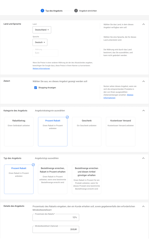 google merchant center promotion erstellen