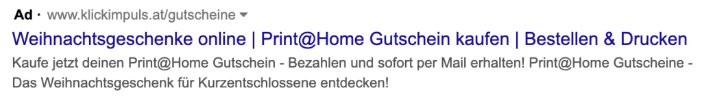 google ads anzeige print@home gutschein
