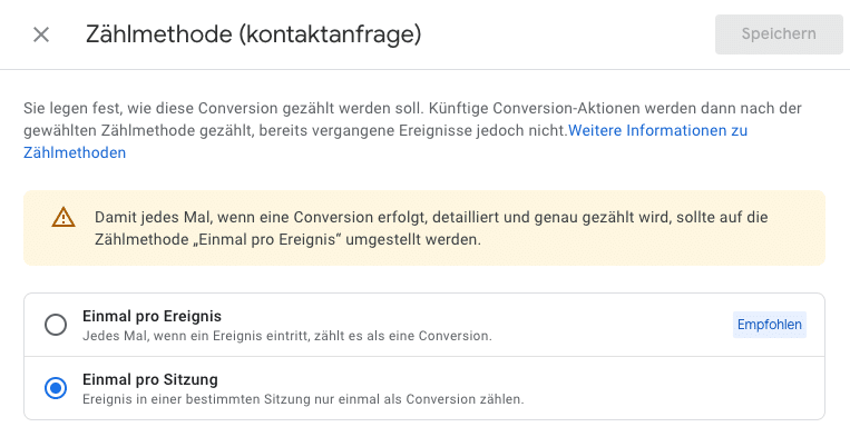 GA4 Conversion Counting Method