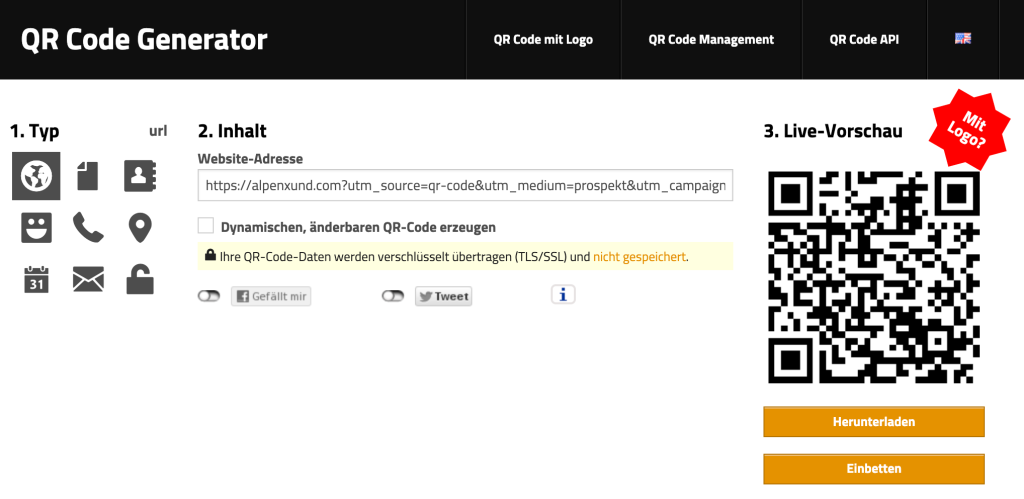 Erstellung von QR-Codes
