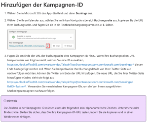Microsoft Bookings RefID Parameter