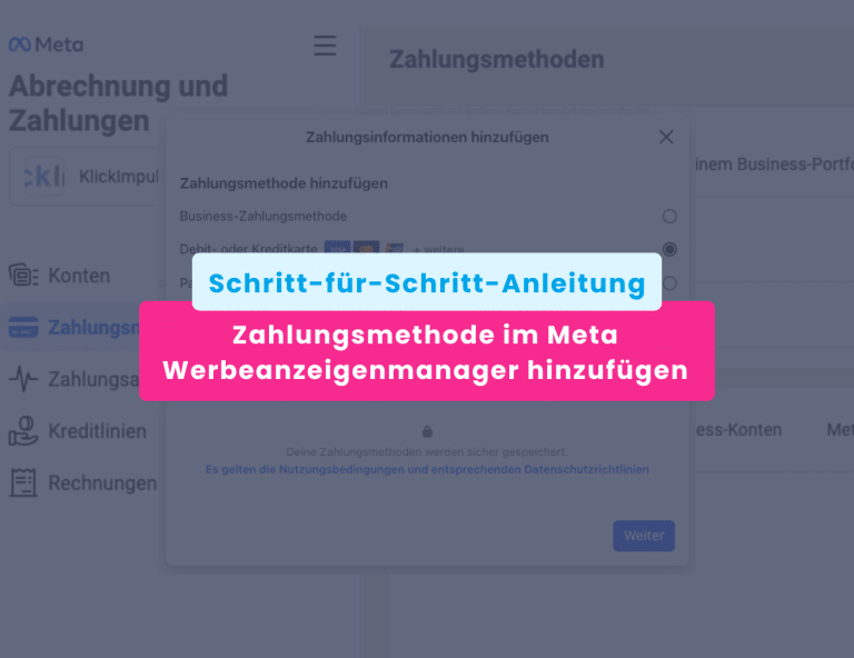 meta zahlungsmethode anleitung